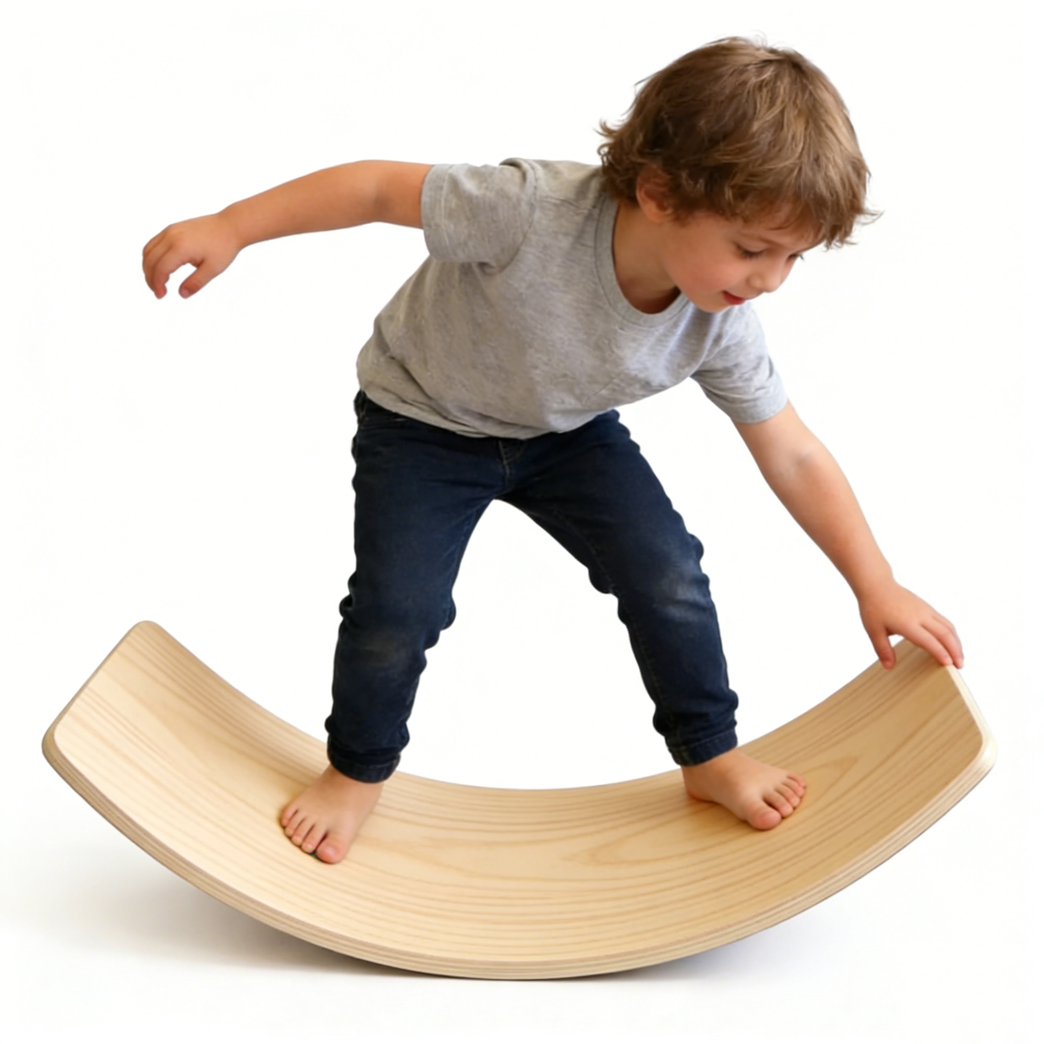 Sensory Training Balance Board Kids Wooden Yoga Curvy Board Toys Montessori Toy Rainbow Colorful Montessori Toy