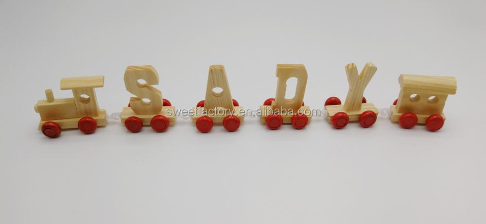 Hot Selling 26 Alphabets Wooden Train Letters Toy