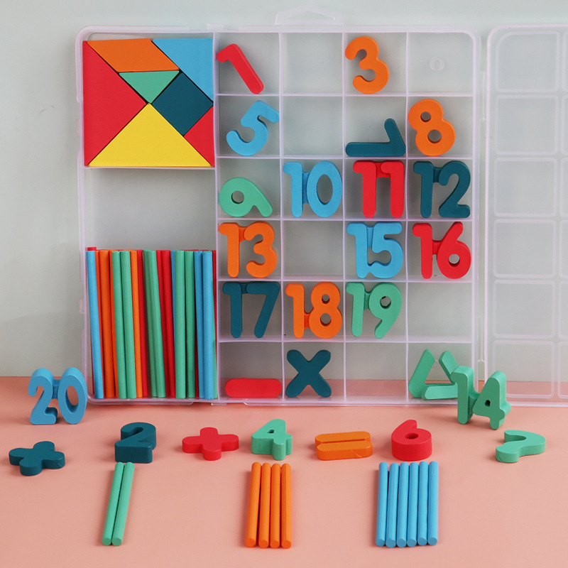 Wholesale Preschool Educational Wooden Math School Home Toddler Number Learning Educational Toy Sets for Kids