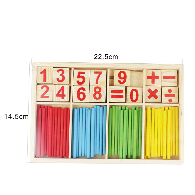 Top-selling Kindergarten Wooden Digital Learning Sticks and Teaching Aids,Calculator Boxes Counting Stick Calculation Game