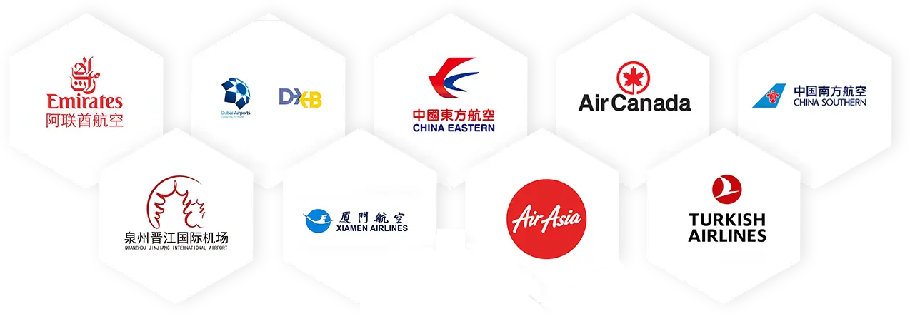 Business partners and global aviation clients of Chidge Dolly GSE Vendor including airlines and airports