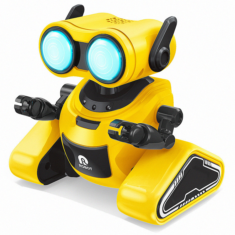 Aijh Remote Control Robot Toy Light Music Rotate Left and Right Movement Education RC Robot Toy for Kids