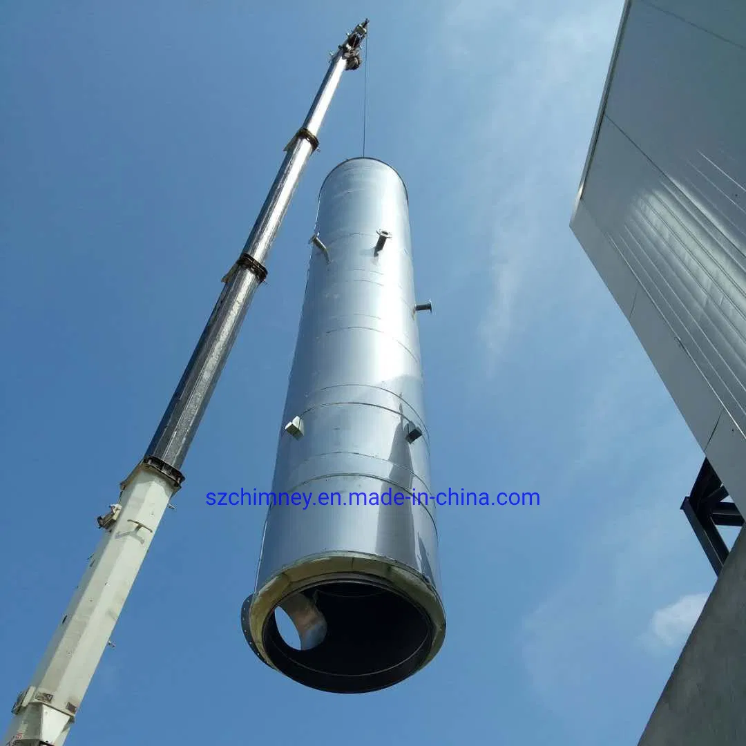 Rainbow Environmental 60m GRP Chimney Freestanding Single Wall Industrial Steel Chimney/Stack