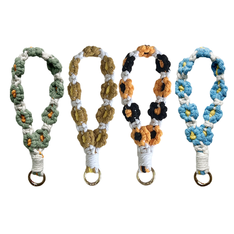 Wholesale High Quality Handmade Cotton Mobile Phone Straps Key Ring Women and Girls' Stylish Wrist Lanyard Inspired by Ins Style