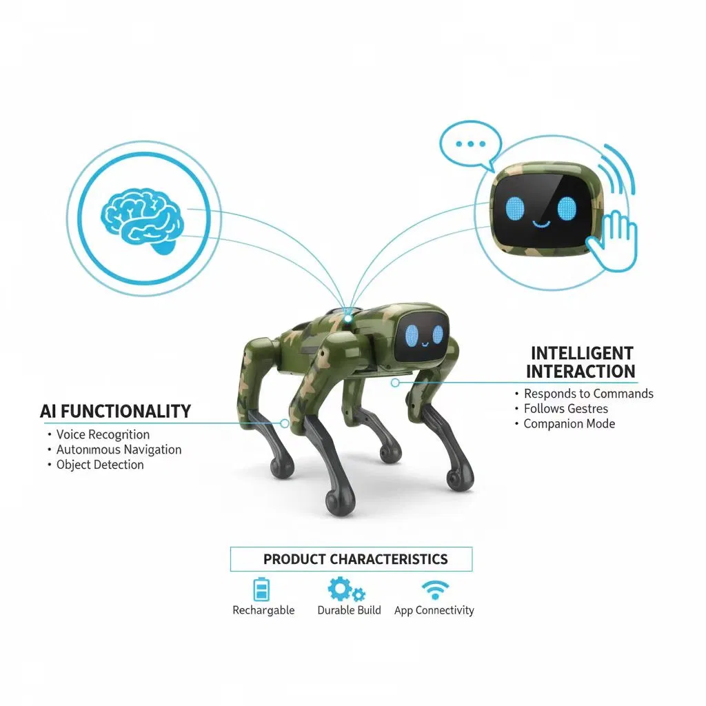 2.4G Remote Control Programmable Smart Robot Dog Interactive Mech Guardian with 20+ Stunt Actions, Rechargeable Kids Educational Toy
