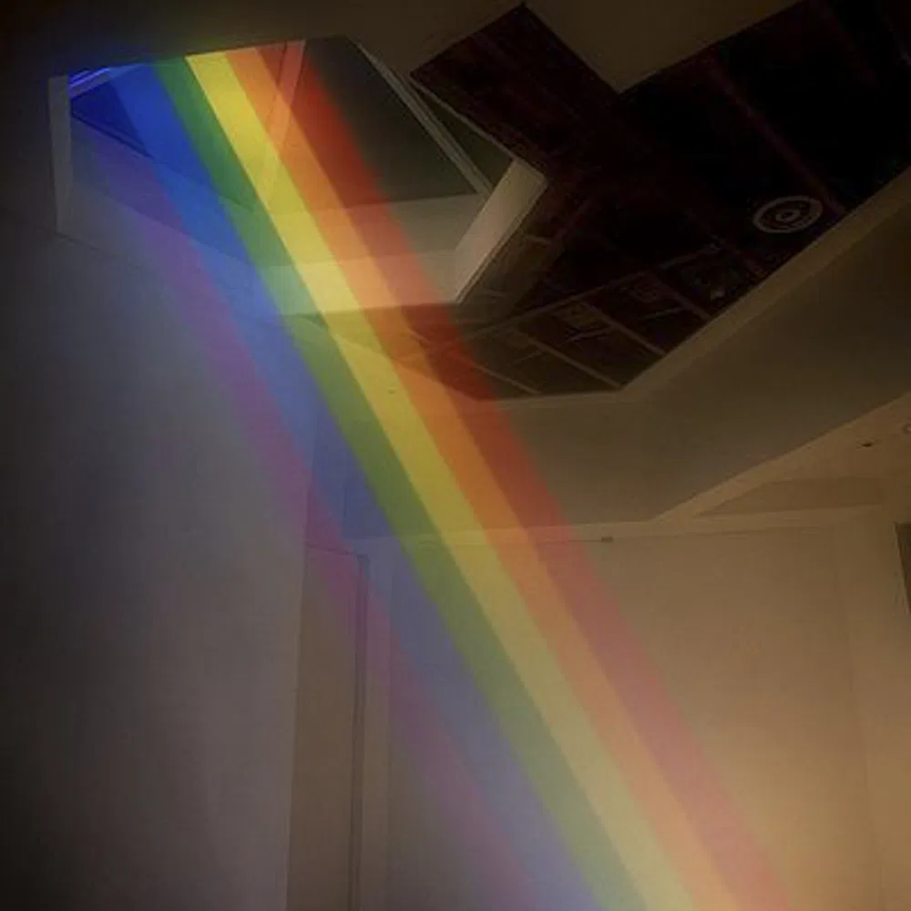 Colorful Wavy Wall - Mounted Art Installation for Interior Aesthetic Enhancement