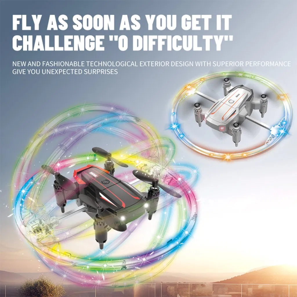Kids Toy Remote Control Stunt Rolling Colorful Lighting Drone with Four Side Obstacle Avoidance 360 Degree Rotation and Night