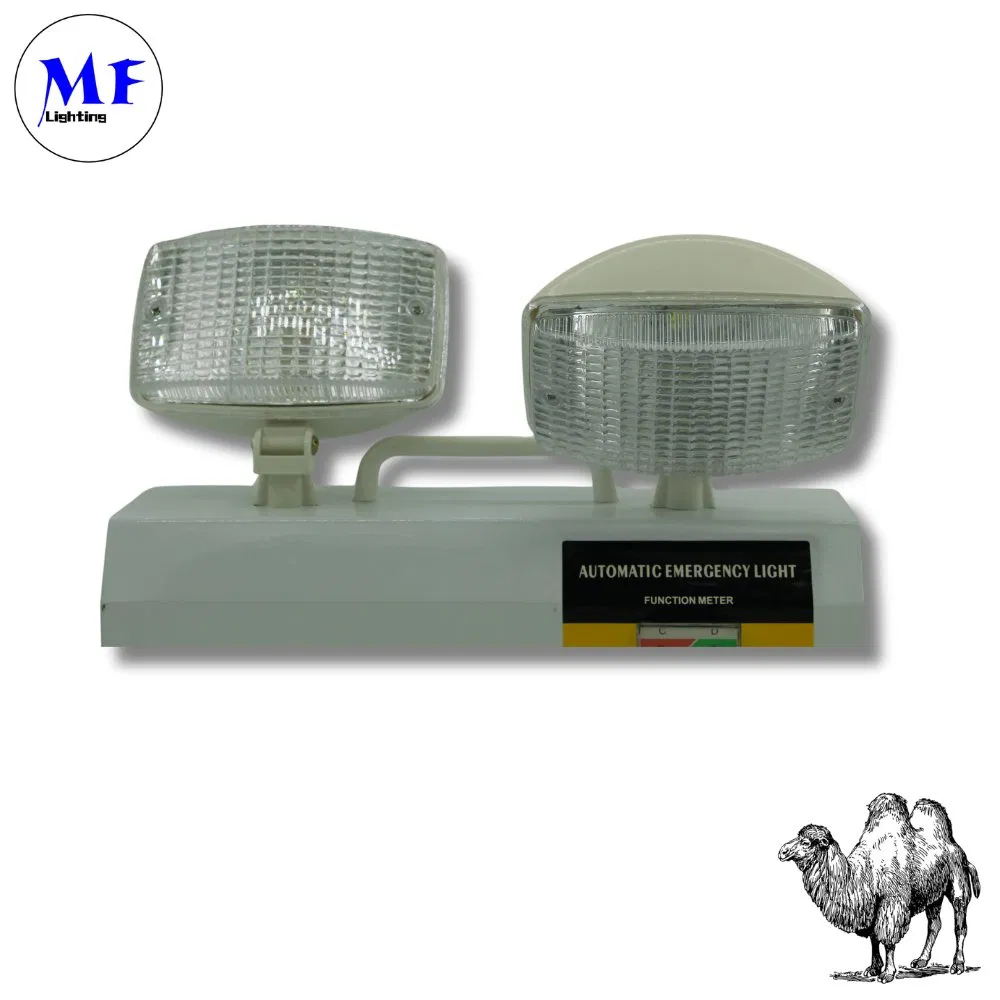 Factory Price IP65 Waterproof Fireproof ABS Dual-Head Backup Adjustable Hotel Basement Emergency Exit LED Light for Indoor Safety Lighting