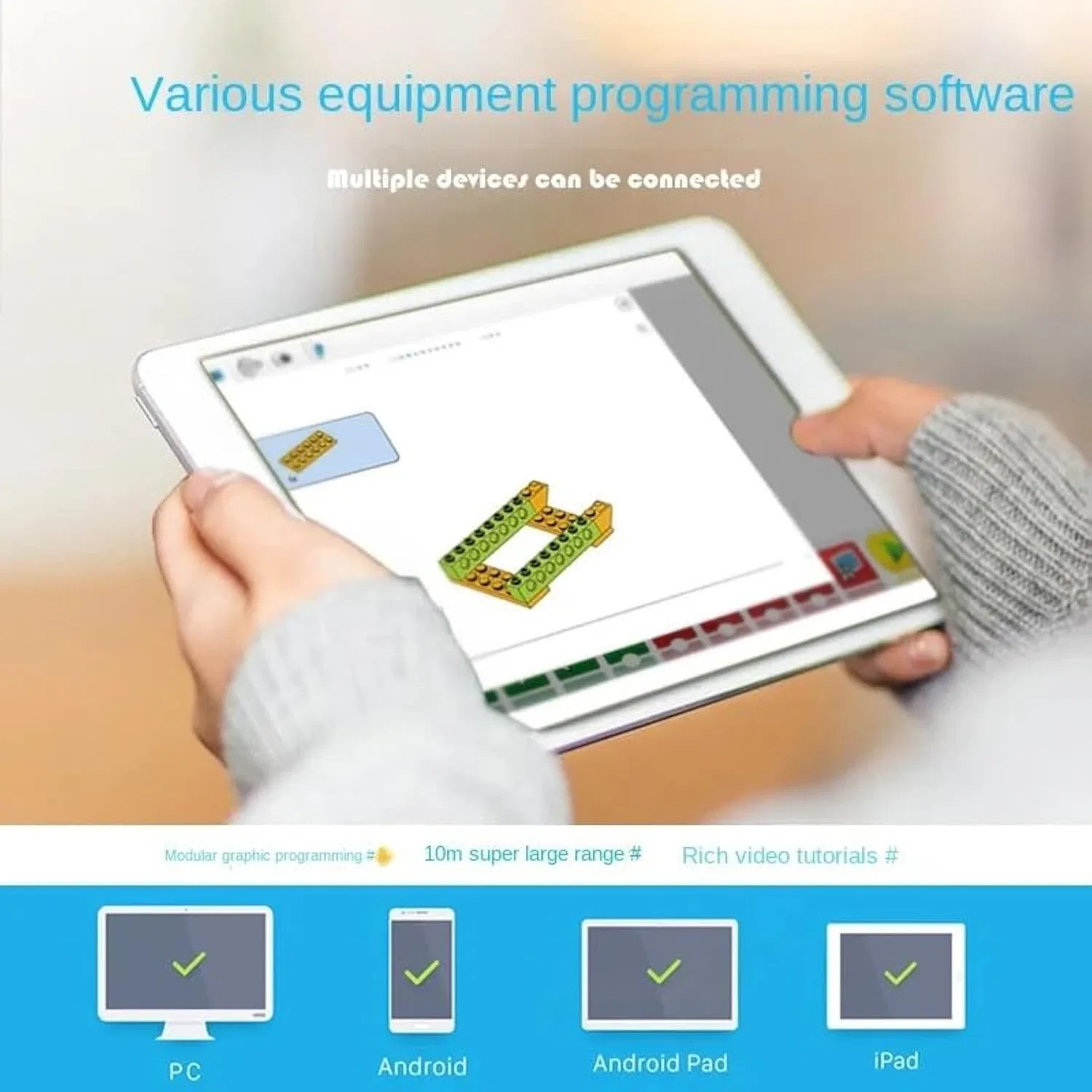 Interactive Steam Robotics Construction Kit 280 PCS Compatible 45300 Wedo 2.0 Learning Building Blocks Kit for Kids' Educational Play