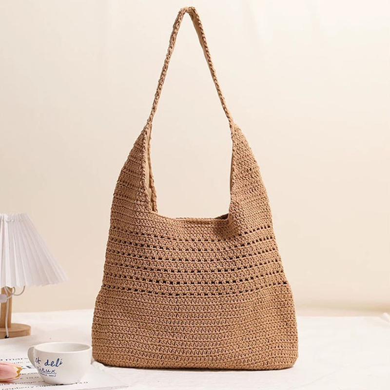 Cotton Shoulder Bag Ladies Crossbody Strap Large Capacity Summer 2025 Luxury Vintage-Inspired Chic Tote Bag for Women