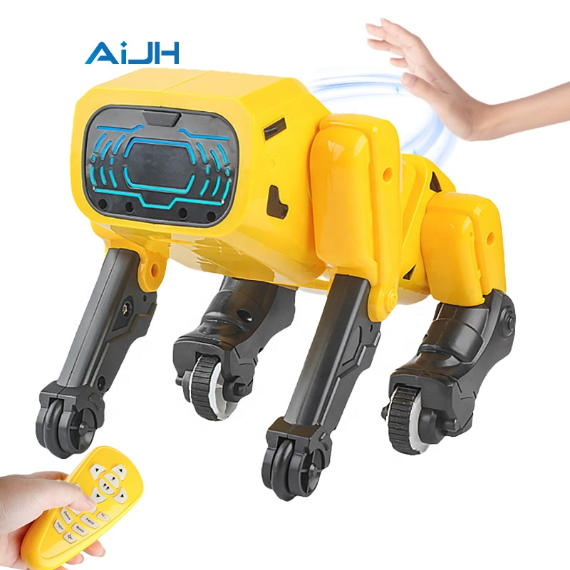 Aijh Electric Singing RC Robot Pets Programmable Smart Talking Gesture RC Stunt Dog Robot Toys for Kids