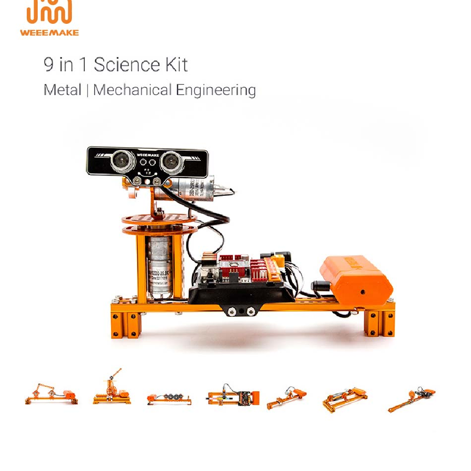 9-in-1 DIY Smart Arm Robot Kit Stem Block Building Training Educational Science Kit for School Children