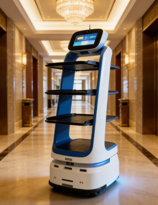 Intelligent Voice Control Rechargeable Long Distance Hotel Food Transport Service Robot