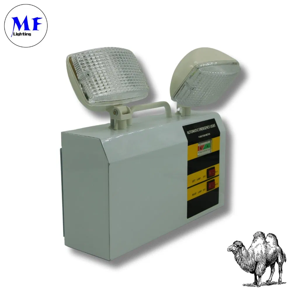 Factory Price IP65 Waterproof Fireproof ABS Dual-Head Backup Adjustable Hotel Basement Emergency Exit LED Light for Indoor Safety Lighting