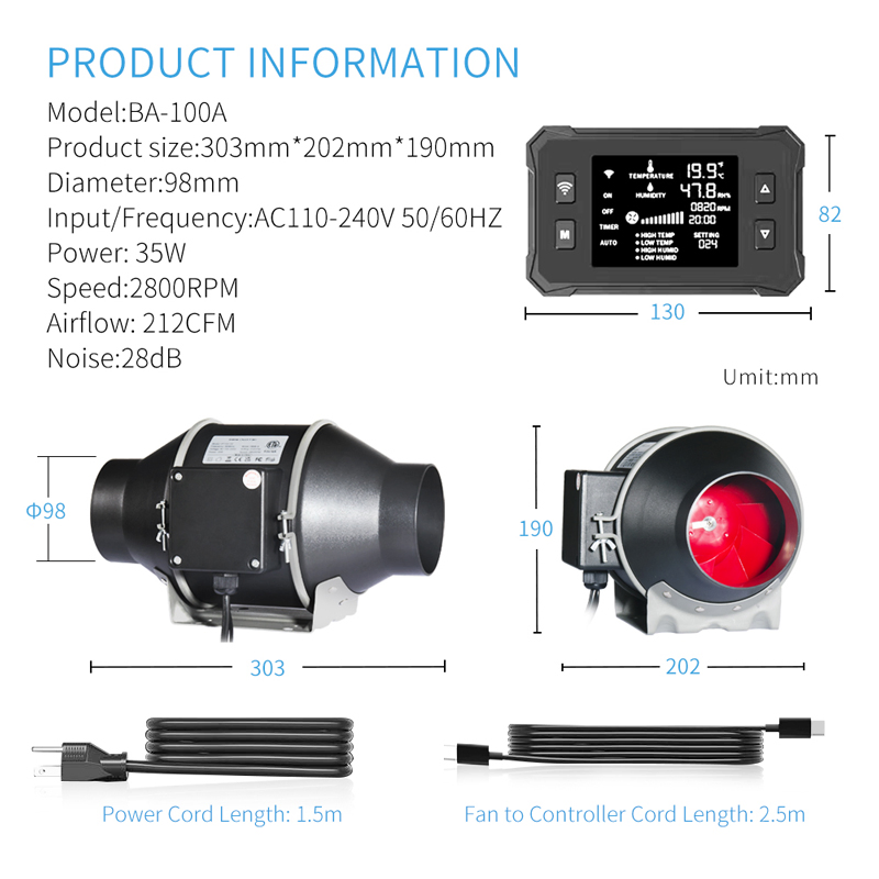 150W Growing Seedlings 2X2 Grow Tent Kit Bar Type Under Canopy Ultraviolet Grow Tent Kit with Top Quantity (EMC) Meanwell Power
