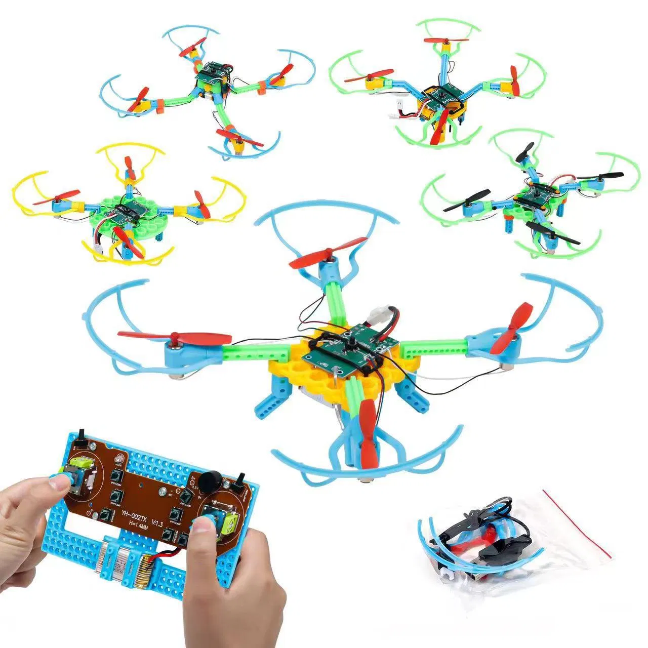 DIY Quadcopter Building Kit New RC Drone with Detachable off Road Car Indoor Flying Vehicle