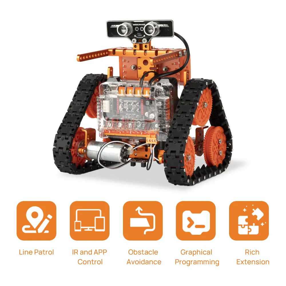 International School Esp32 DIY Tracked Chassis Robot Parts Assembly Kit Kid Programmable Stem Education Robotics Kit for Student