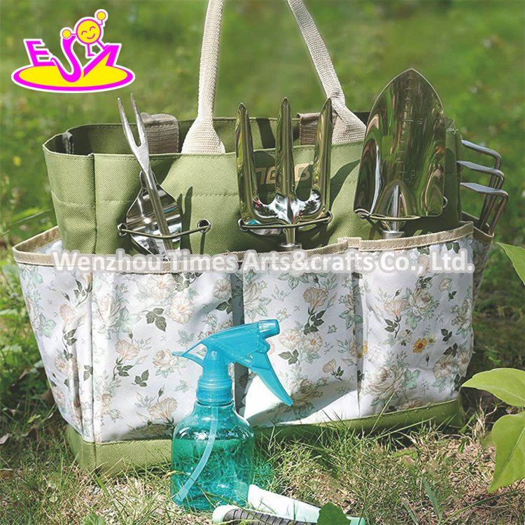 Kids Garden Tools Set 9 Pieces Stainless Steel Gardening Hand Tools Kit with Garden Tote Bag for Outdoor Play&Learning W10L145