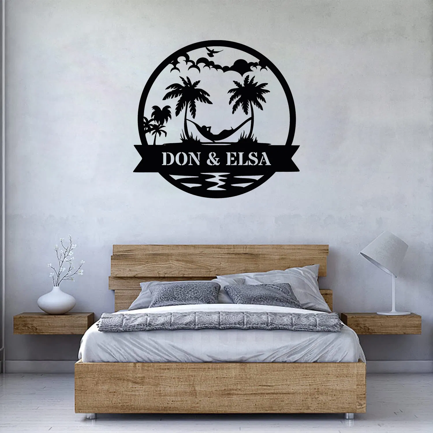 Customized Name Metal Wall Sign Aloha Wall Art for Beach House