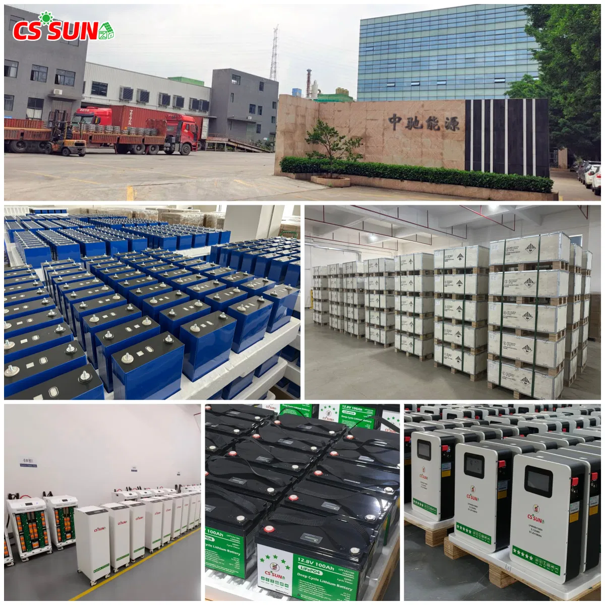 CSSUN 5Years Warranty 6000Cycle Long Life 12V/24V/48V 50ah/100ah/200ah/400Ah LiFePO4 Lithium Solar Battery