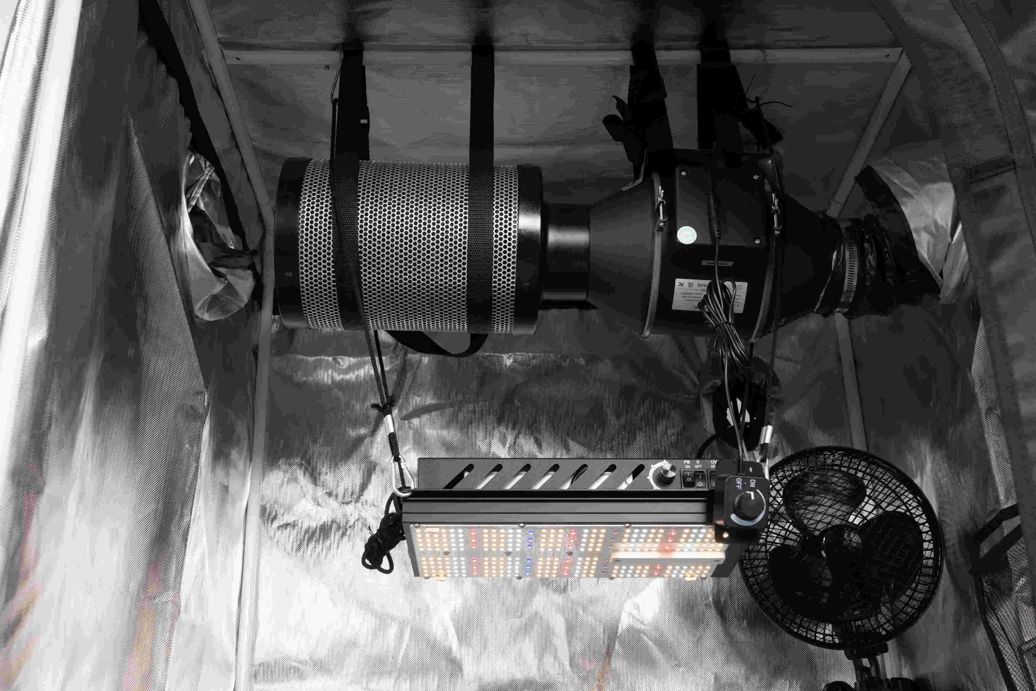 150W Single Channel Seedlings Full Grow Tent Kit IR Red Commercial LED Hydroponic Growing Grow Tent Kit with 301h Evo (RoHS) for Growing Weed