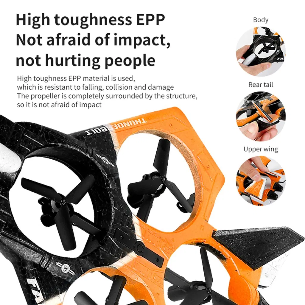 RC Drone Kids Children Toys Gravity Induction Foam Remote Control Plane Warplane with Light