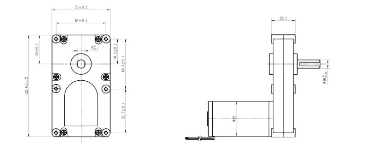 DC Worm Gear Motor View 2