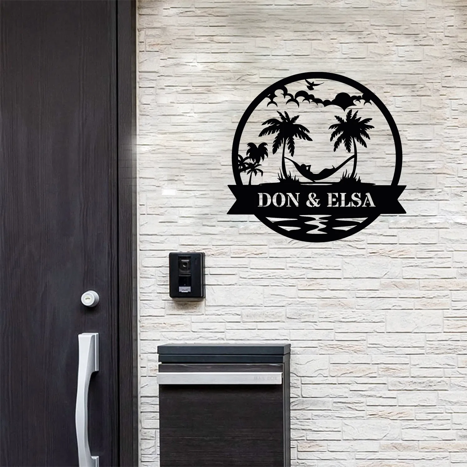 Customized Name Metal Wall Sign Aloha Wall Art for Beach House