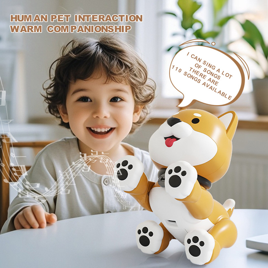 Aijh Intelligent RC Robot Dog Cartoon Dog Toy Programmable with Gesture Recognition Educational Remote Control Dog Toy