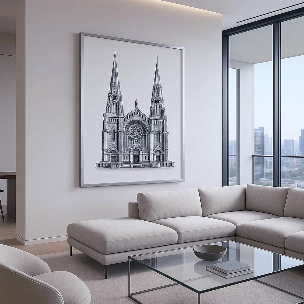 Saint Anne De Beaupré Silver Wall Art Decorative Crafts Metal Wall Art for Living Space