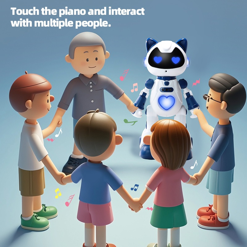 F10 Voice Control Smart Cat Interactive Early Education Toys Ai Robot with Piano Music Stem Toys for Kids