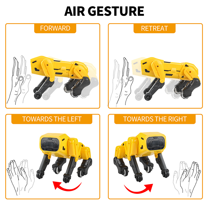 Aijh Electric Singing RC Robot Pets Programmable Smart Talking Gesture RC Stunt Dog Robot Toys for Kids