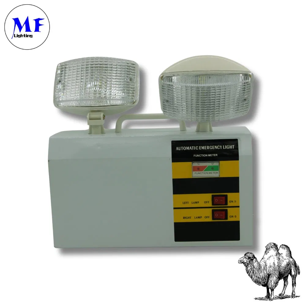 Factory Price IP65 Waterproof Fireproof ABS Dual-Head Backup Adjustable Hotel Basement Emergency Exit LED Light for Indoor Safety Lighting