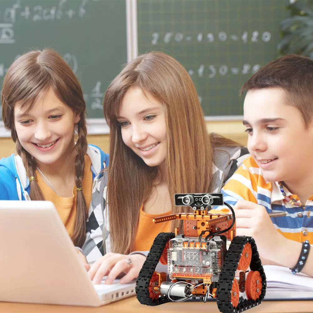 International School Esp32 DIY Tracked Chassis Robot Parts Assembly Kit Kid Programmable Stem Education Robotics Kit for Student