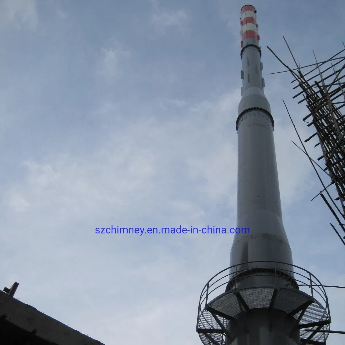 Rainbow Environmental 60m GRP Chimney Freestanding Single Wall Industrial Steel Chimney/Stack
