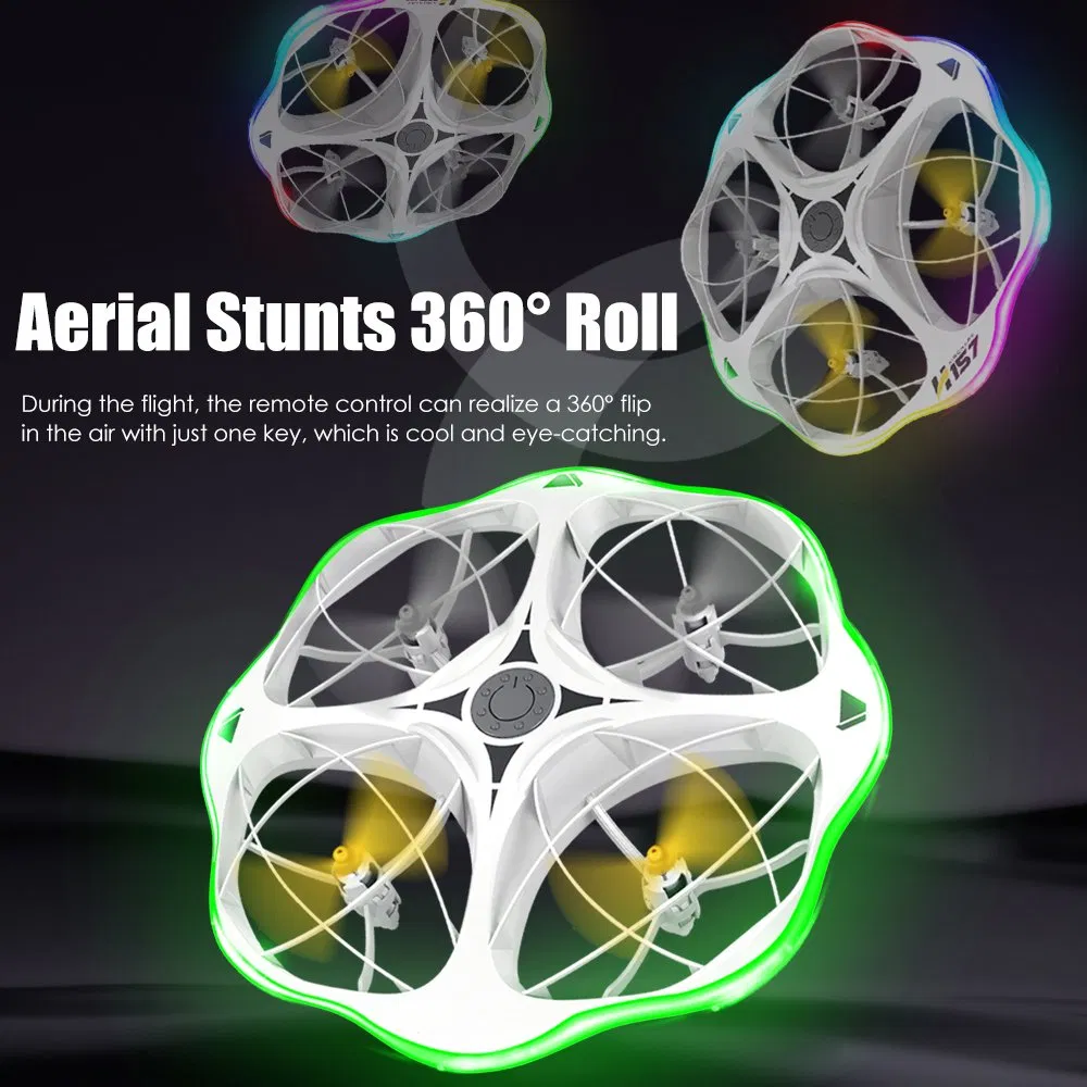 New Children's Intelligent Obstacle Avoidance RC Drone Helicopter Educational Toys Colorful Light Stunt Induction Four-Axis Airplane