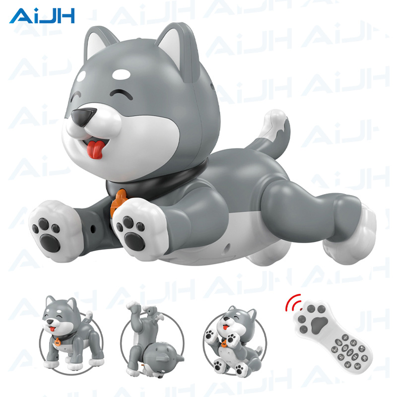 Aijh Intelligent RC Robot Dog Cartoon Dog Toy Programmable with Gesture Recognition Educational Remote Control Dog Toy