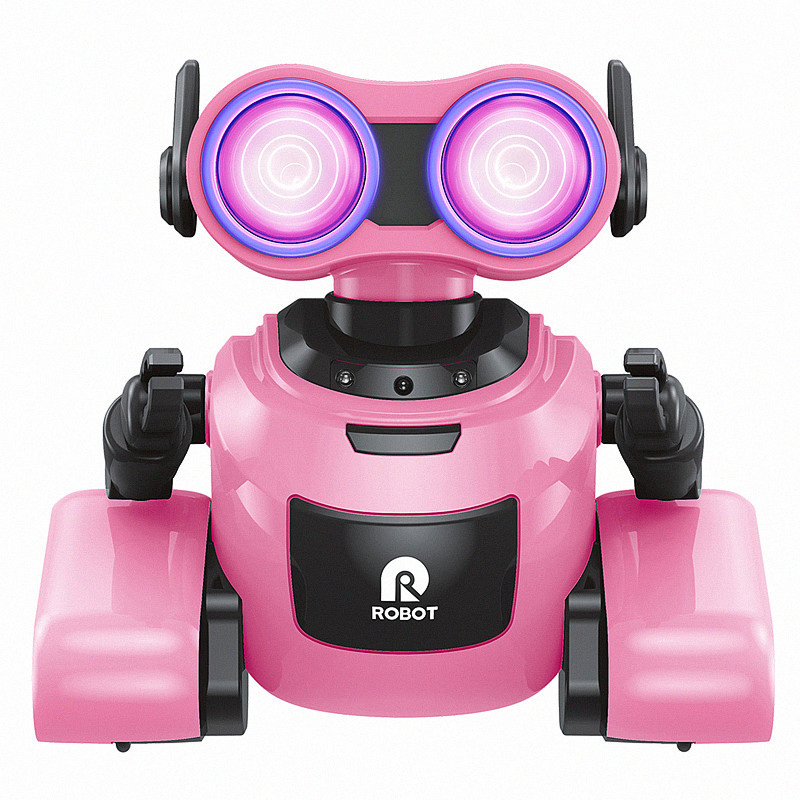 Aijh Remote Control Robot Toy Light Music Rotate Left and Right Movement Education RC Robot Toy for Kids