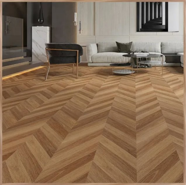 Shandong Luxury Vinyl Impact Resistance Waterproof Construction Decoration Wood Plastic Fishbone Sterling Vinyl Environmental Protection Piso Spc Plank Flooring