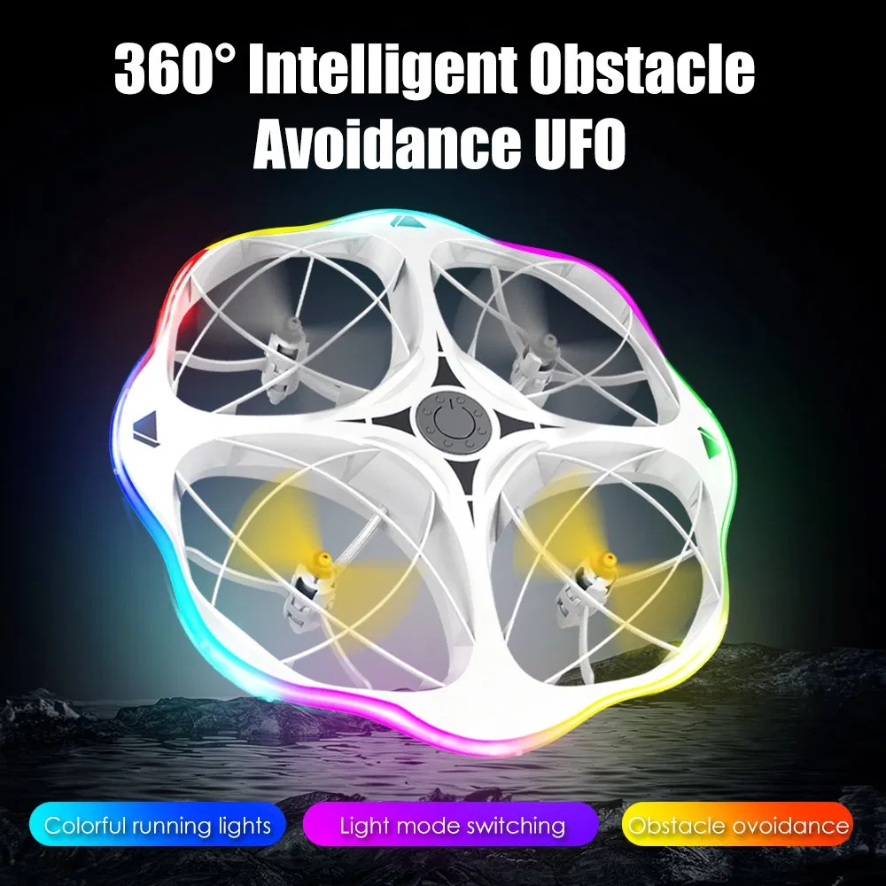 New Children's Intelligent Obstacle Avoidance RC Drone Helicopter Educational Toys Colorful Light Stunt Induction Four-Axis Airplane