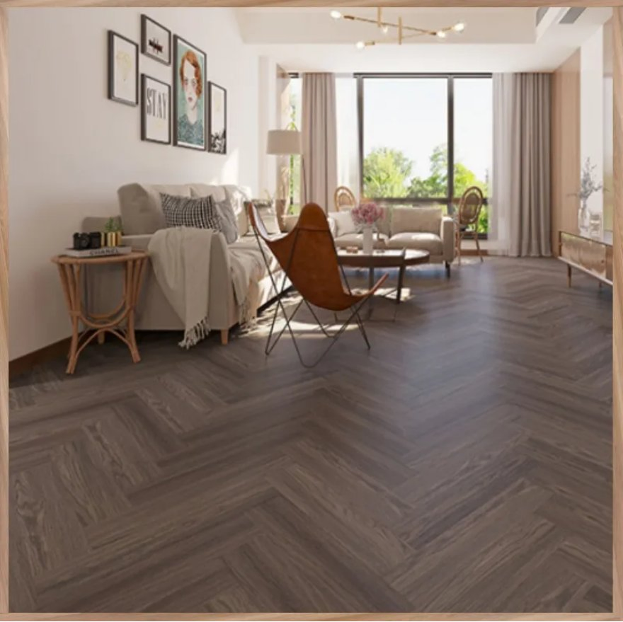 Shandong Luxury Vinyl Impact Resistance Waterproof Construction Decoration Wood Plastic Fishbone Sterling Vinyl Environmental Protection Piso Spc Plank Flooring