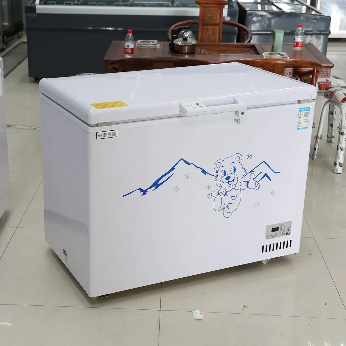 Low Energy Environmental Protection Chiller Commercial Chest Refrigerator Direct Cooling Top Open Showcase Deep Freezer for Ice-Cream Storage