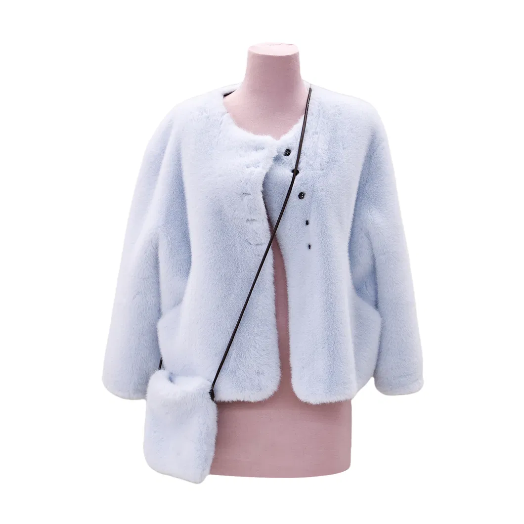Sky Blue Faux Mink