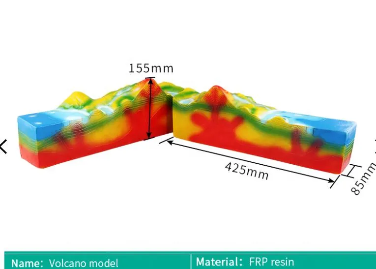 Resin volcano eruption model