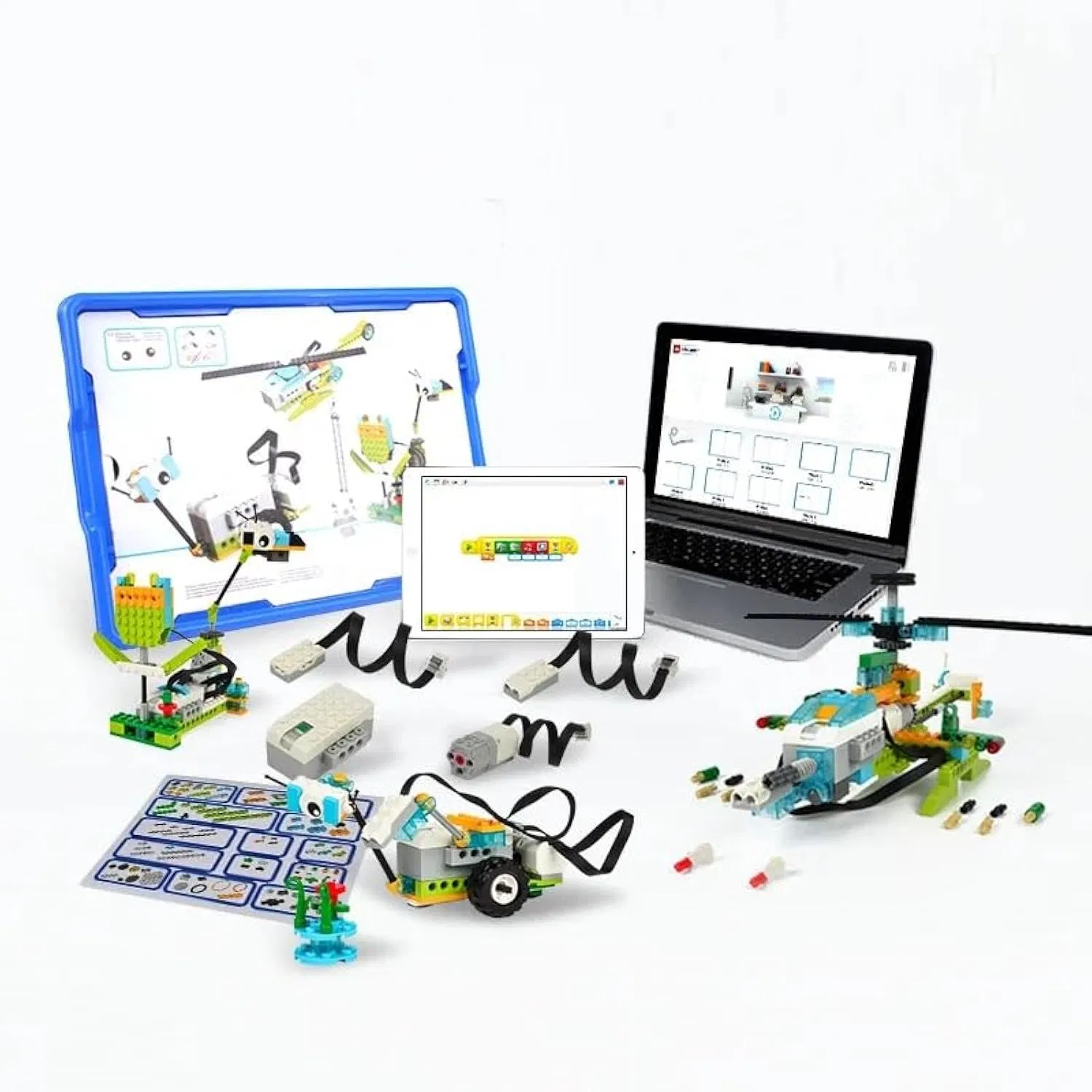 Interactive Steam Robotics Construction Kit 280 PCS Compatible 45300 Wedo 2.0 Learning Building Blocks Kit for Kids' Educational Play