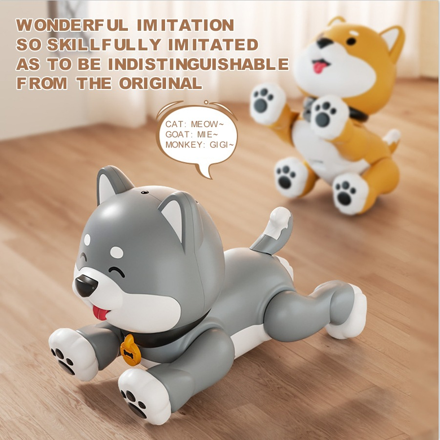 Aijh Intelligent RC Robot Dog Cartoon Dog Toy Programmable with Gesture Recognition Educational Remote Control Dog Toy