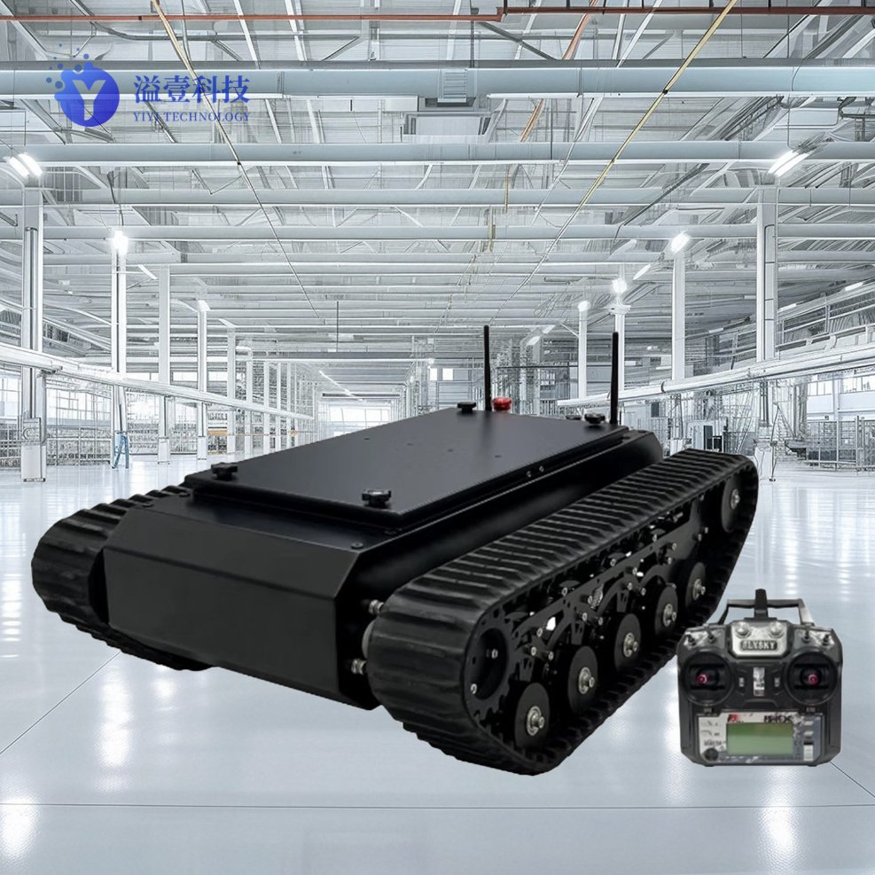 Programmable Tracked Robot Chassis with Multiple Sensor Ports for Robotics Research Labs