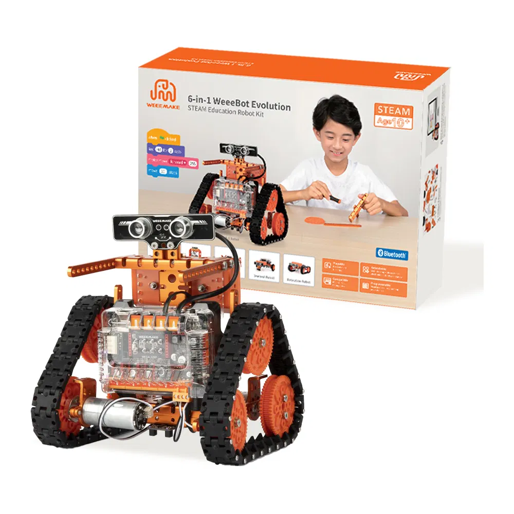 Top-Tier Metal 6 in 1 Weeebot Evolution Robotics Kit Scratch Python Programming K12 Education