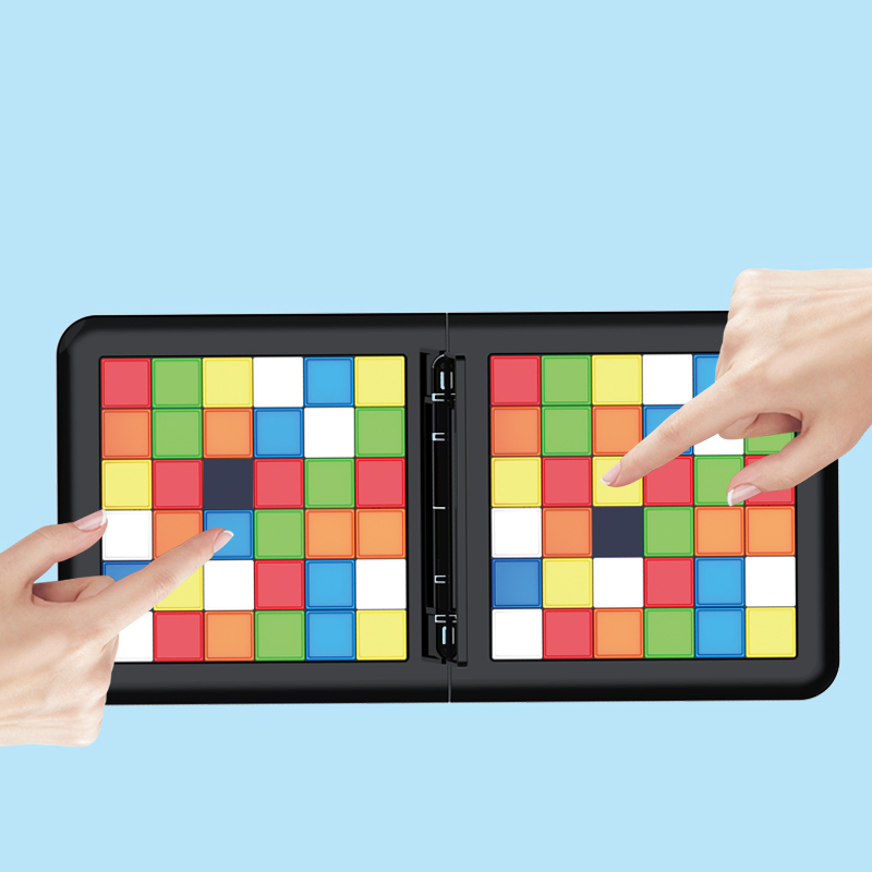 QS Toys Educational Family Board Game Intelligence Color Battle Cube for Kids Interactive Competitive Mobile Block Puzzle Toys