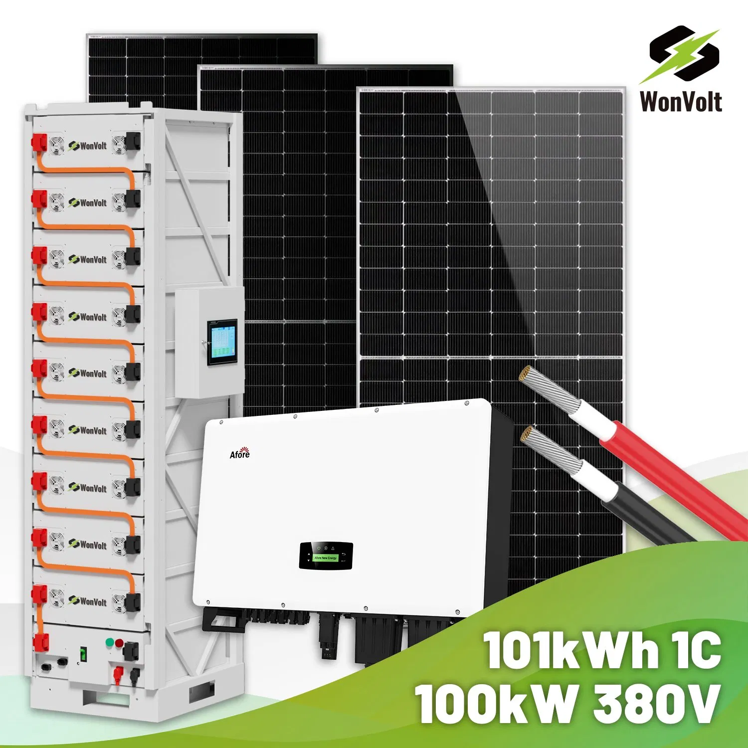 on off Grid Solar Panel System 100 Kw 100kwh 200kwh Solar Storage Battery Solar Power System